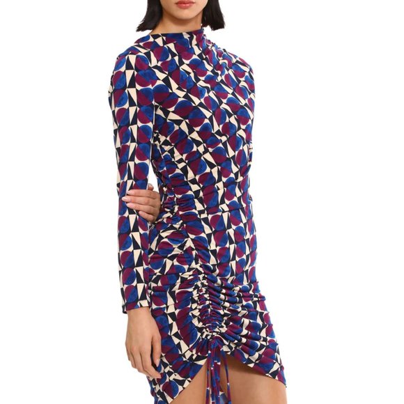 NWT Donna Morgan For Maggy London Juna Geo Print In Cream And Blue - Picture 4 of 7